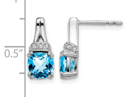 14K white gold diamond earrings, further view
