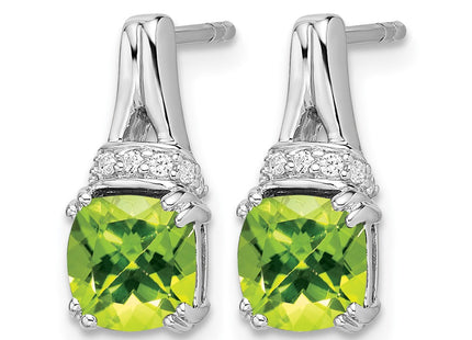 14K white gold diamond earrings, alternate view