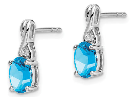 14k White Gold Earrings Style EM7075 - Classique Jewelry Inc.