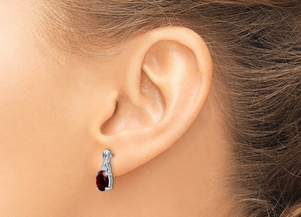 14K white gold diamond oval earrings, another view