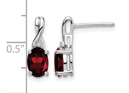 14K white gold diamond oval earrings, further view