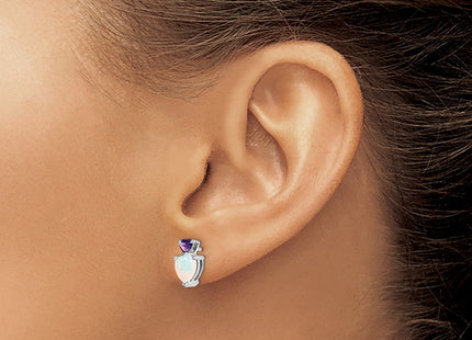 14k White Gold Earrings Style EM7076 - Classique Jewelry Inc.