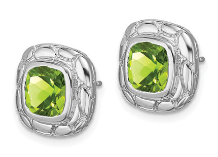 Sterling silver peridot earrings, alternate view