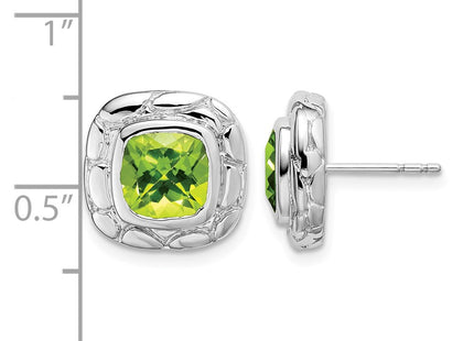 Sterling silver peridot earrings, further view
