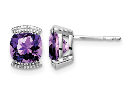 14K white gold amethyst earrings