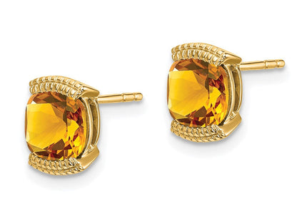 14K gold citrine earrings, alternate view