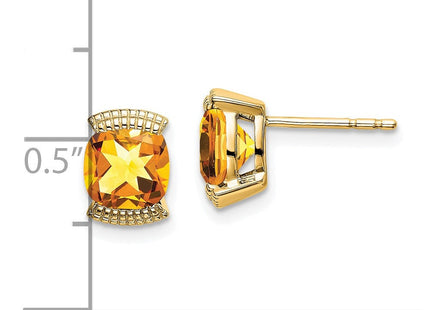 14K gold citrine earrings, further view