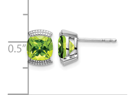 14K white gold peridot earrings, further view