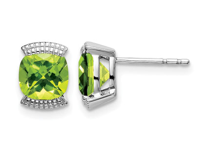 14K white gold peridot earrings