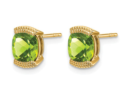 14K gold peridot earrings, alternate view