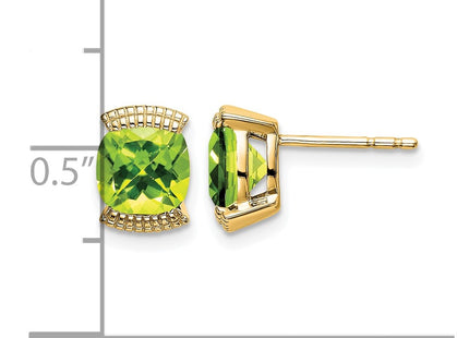 14K gold peridot earrings, further view