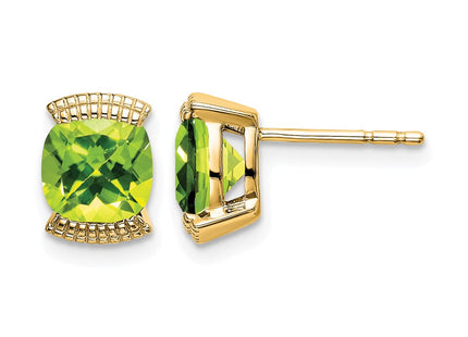 14K gold peridot earrings
