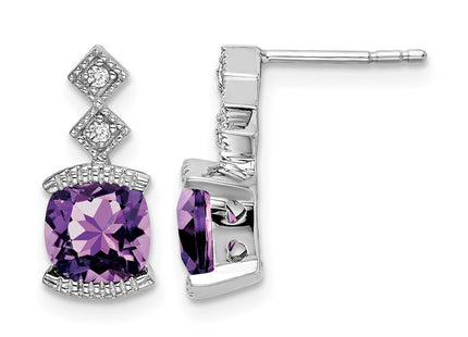 14K white gold diamond earrings