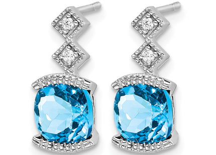 14K white gold diamond earrings, alternate view