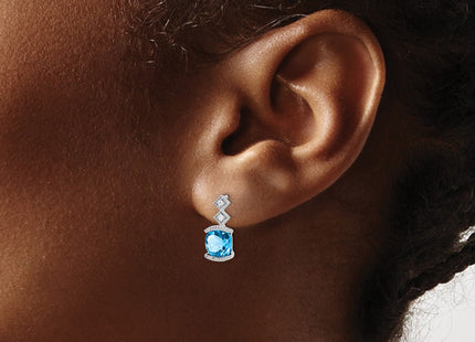 14K white gold diamond earrings, another view