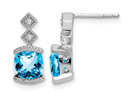 14K white gold diamond earrings