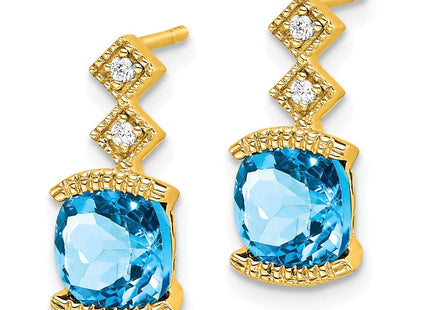 14K gold diamond earrings, alternate view