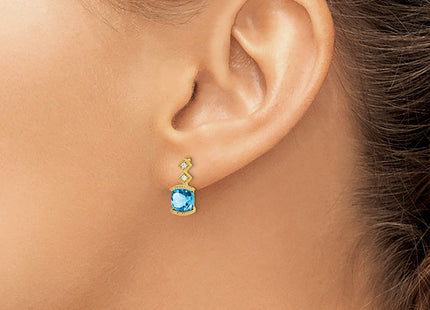 14K gold diamond earrings, another view
