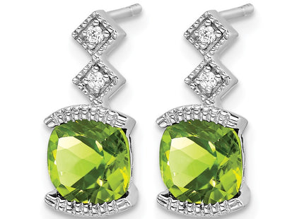 14K white gold diamond earrings, alternate view