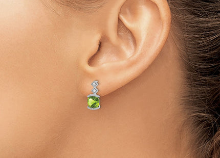 14K white gold diamond earrings, another view