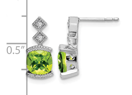 14K white gold diamond earrings, further view