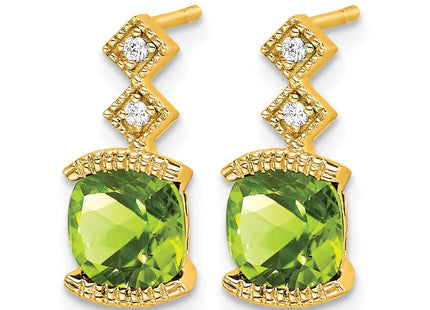 14K gold diamond earrings, alternate view