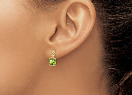 14K gold diamond earrings, another view