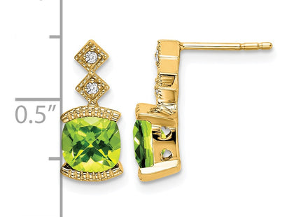 14K gold diamond earrings, further view
