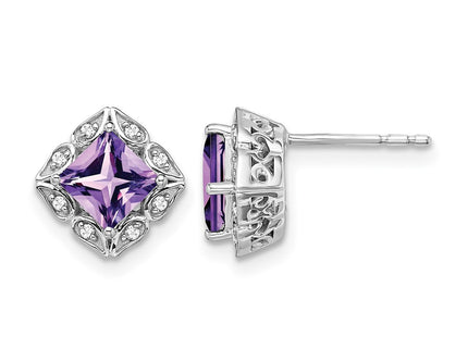 14K white gold diamond earrings