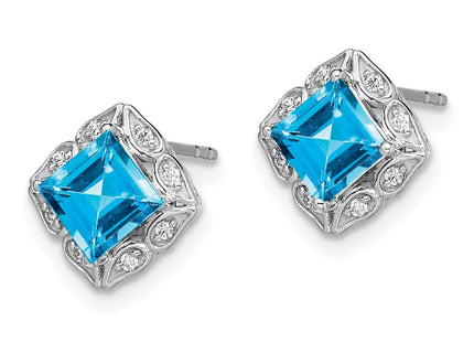 14k White Gold Earrings Style EM7082 - Classique Jewelry Inc.