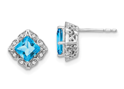 14k White Gold Earrings Style EM7082 - Classique Jewelry Inc.