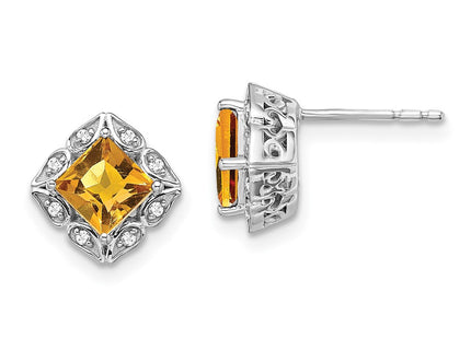 14k White Gold Earrings Style EM7082 - Classique Jewelry Inc.