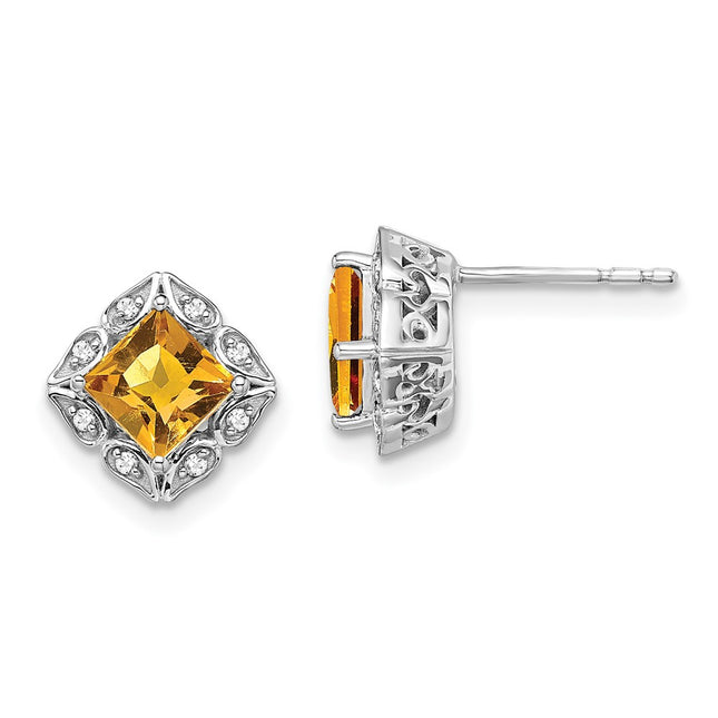 14k White Gold Earrings Style EM7082 - Classique Jewelry Inc.