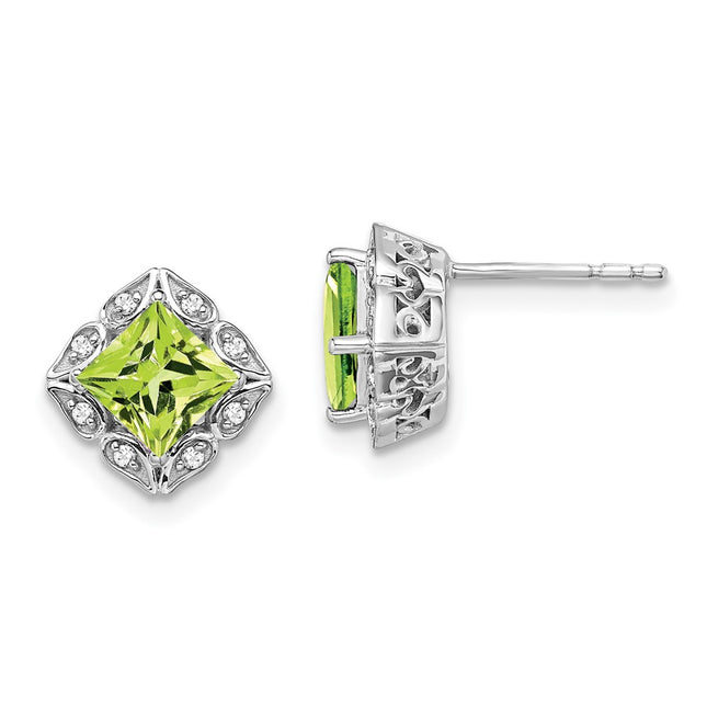 14k White Gold Earrings Style EM7082 - Classique Jewelry Inc.