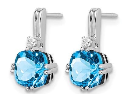 14K white gold diamond earrings, alternate view