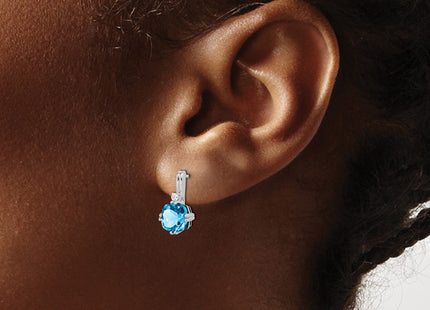 14K white gold diamond earrings, another view