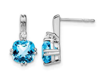 14K white gold diamond earrings
