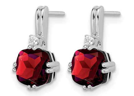 14K white gold diamond earrings, alternate view