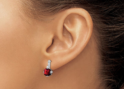 14K white gold diamond earrings, another view
