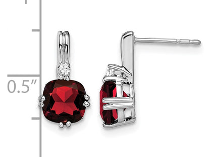 14K white gold diamond earrings, further view