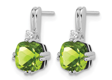 14K white gold diamond earrings, alternate view