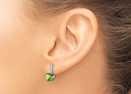 14K white gold diamond earrings, another view