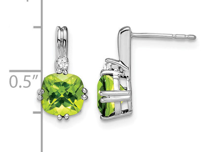 14K white gold diamond earrings, further view