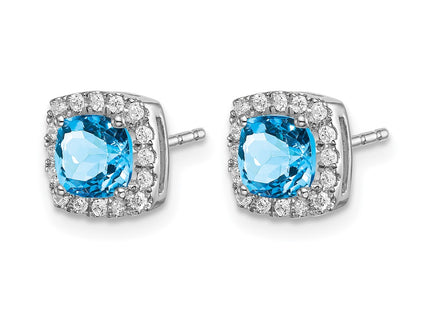 14K white gold diamond earrings, alternate view