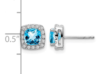 14K white gold diamond earrings, further view