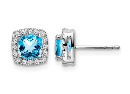 14K white gold diamond earrings