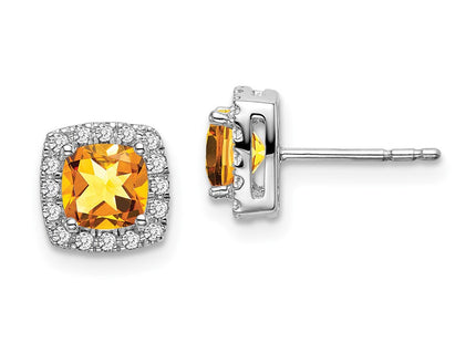 14k White Gold Earrings Style EM7084 - Classique Jewelry Inc.