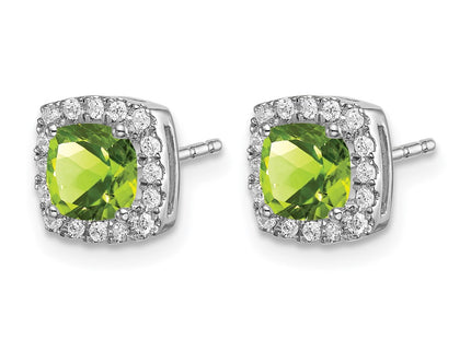14K white gold diamond earrings, alternate view