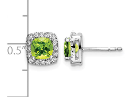 14K white gold diamond earrings, further view