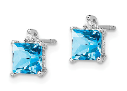 14k White Gold Earrings Style EM7085 - Classique Jewelry Inc.